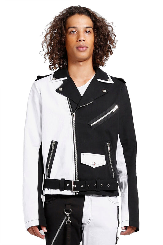 Tripp Split Moto Jacket (Black/White)