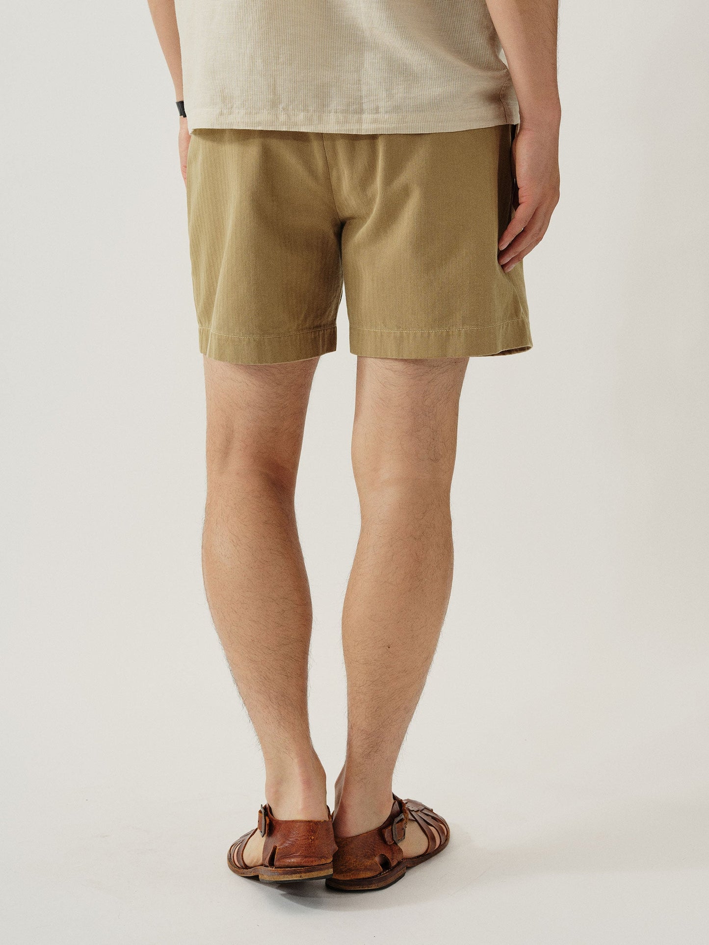 Soft Bronze Herringbone Twill Larsen Short