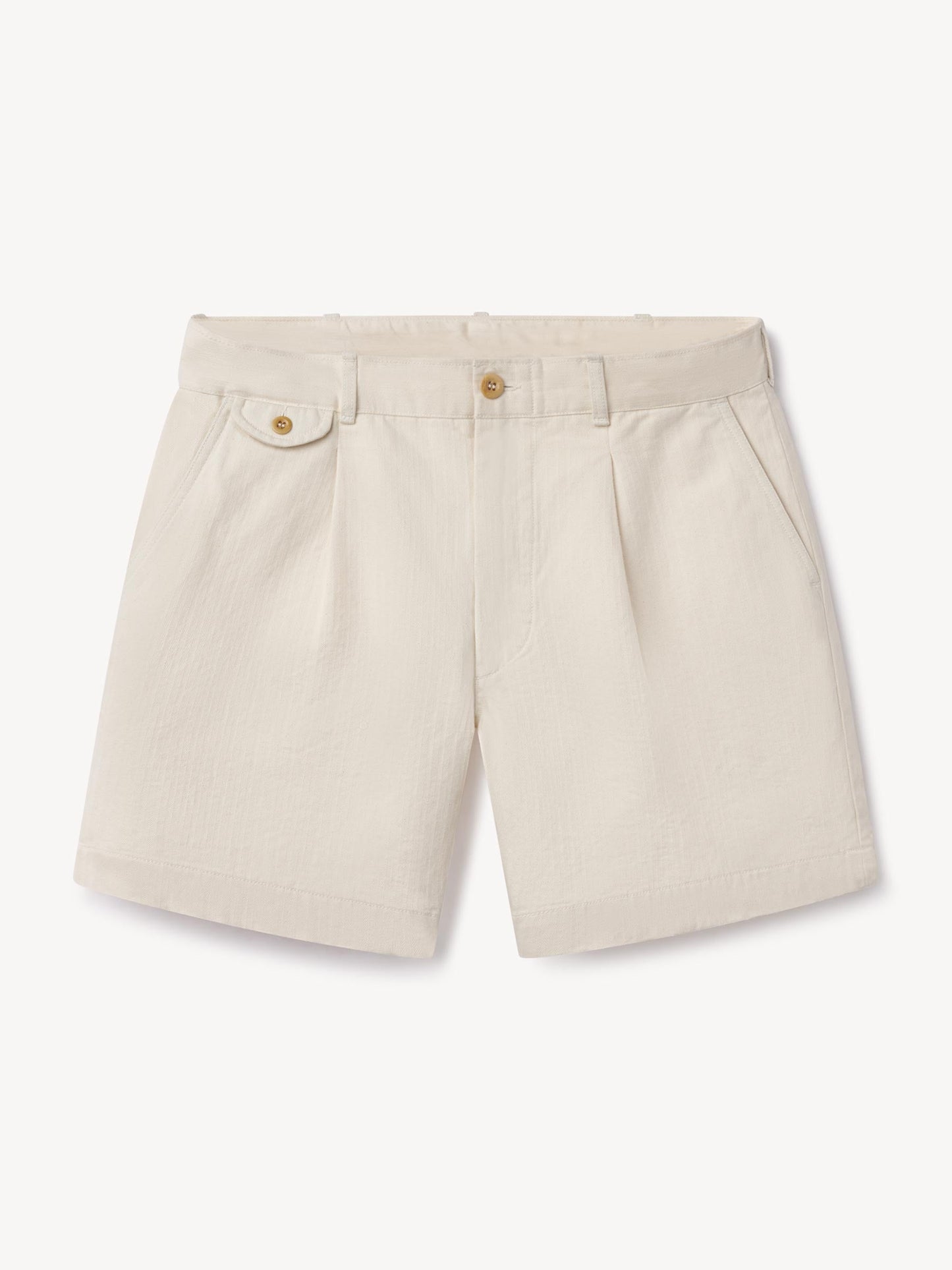 Seeded Natural Herringbone Twill Larsen Short