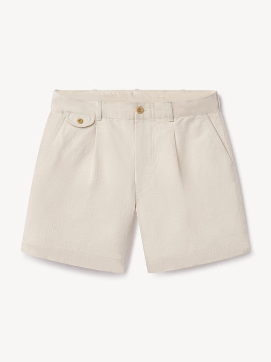 Seeded Natural Herringbone Twill Larsen Short