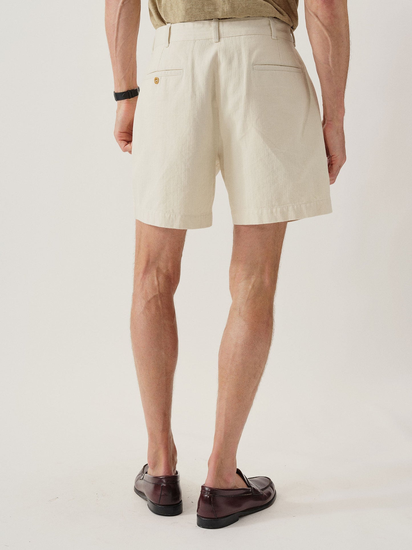 Seeded Natural Herringbone Twill Larsen Short