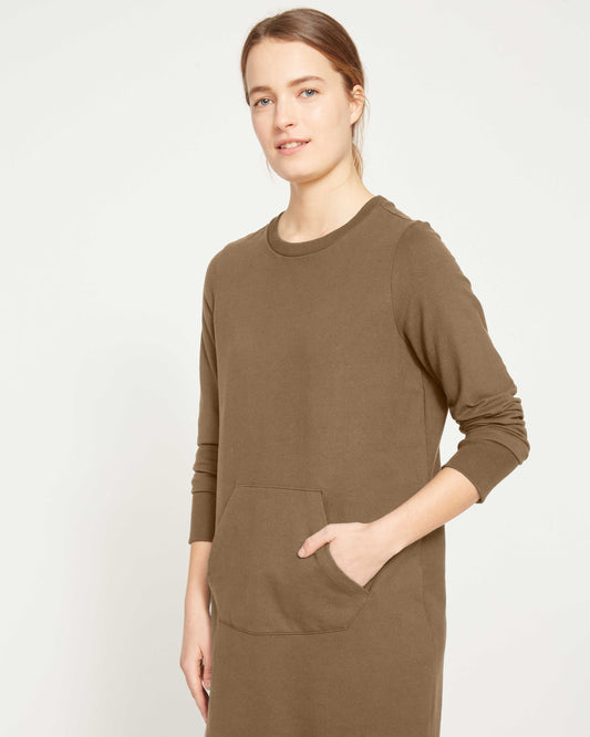 Classic Light Terry Sweatshirt Dress - Crocodile