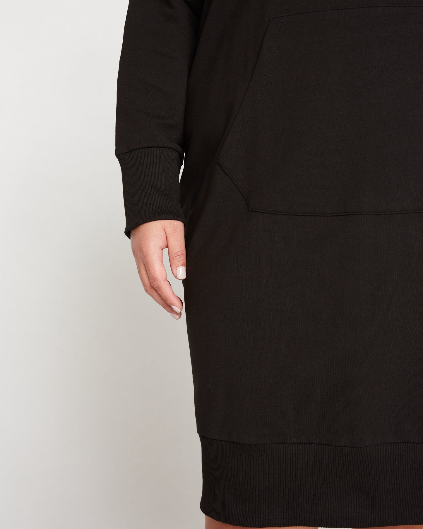 Classic Light Terry Sweatshirt Dress - Black