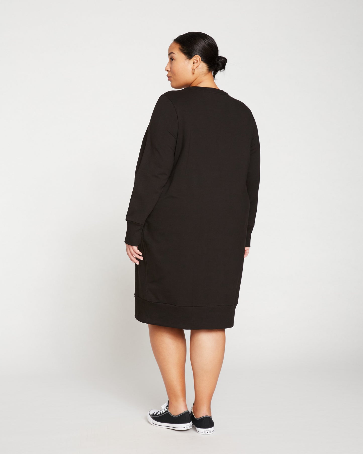 Classic Light Terry Sweatshirt Dress - Black