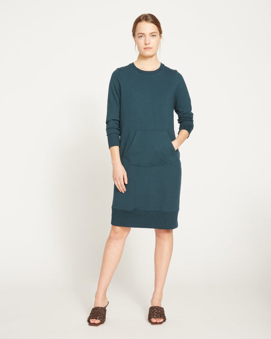 Classic Light Terry Sweatshirt Dress - Deep Sea