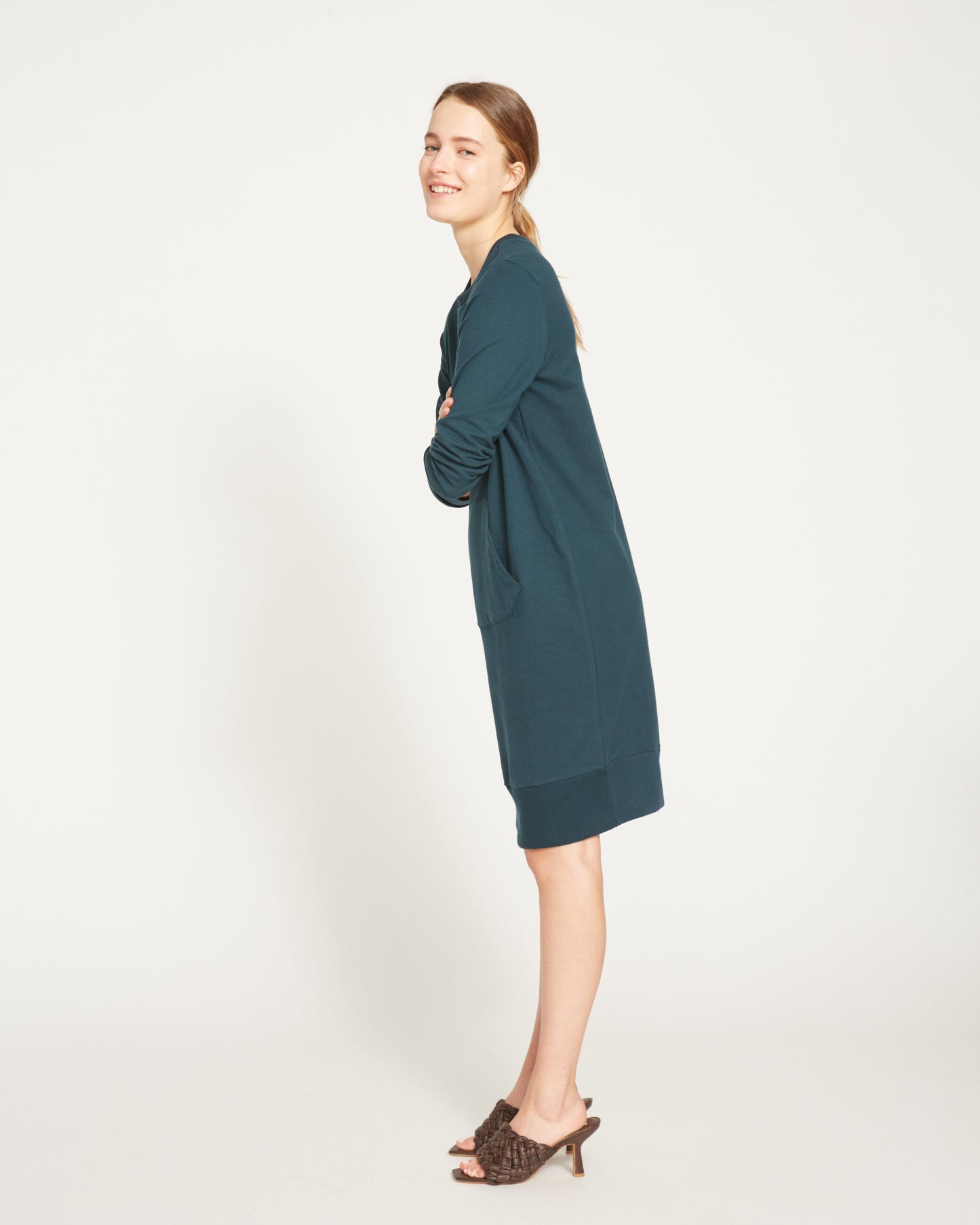 Classic Light Terry Sweatshirt Dress - Deep Sea