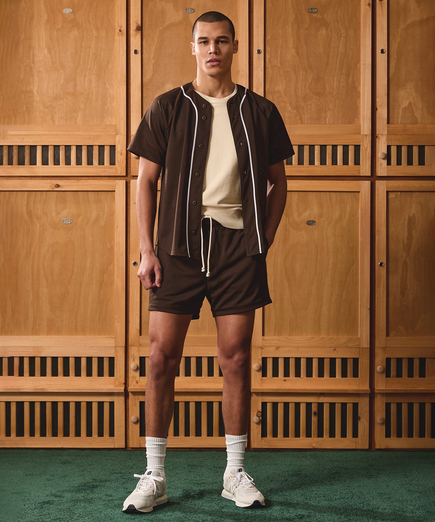 Mesh Short in Brown