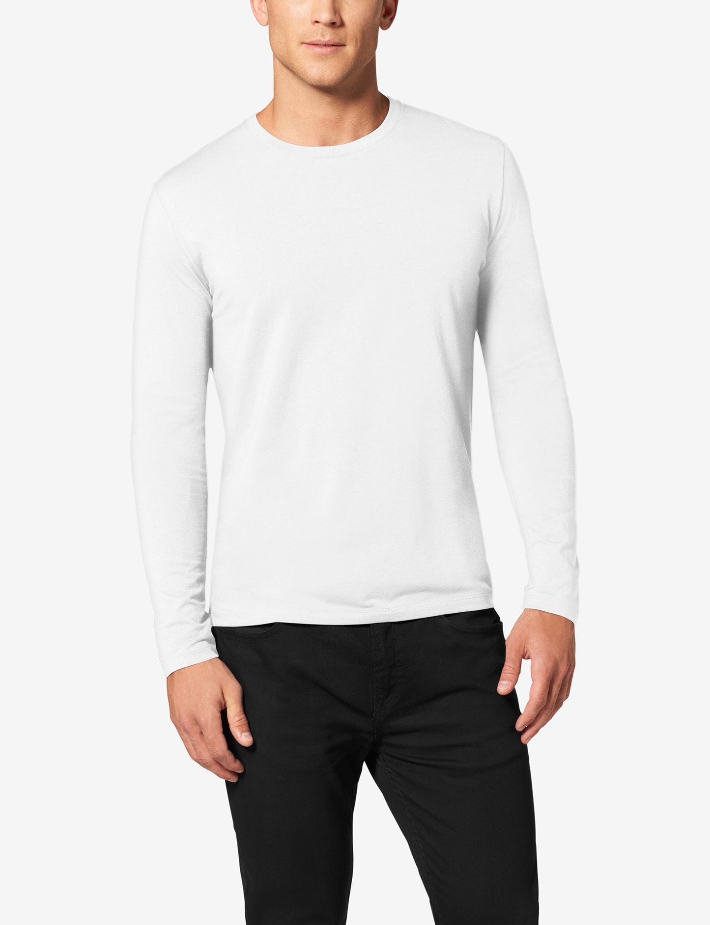 Second Skin Long Sleeve Crew Tee in White