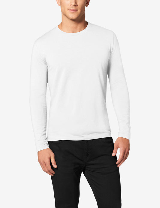 Second Skin Long Sleeve Crew Tee in White