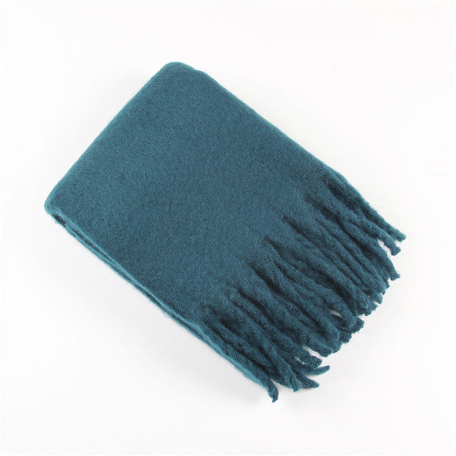 Solid Color Cashmere Shawls and Wraps Long Tassels Blanket Scarves