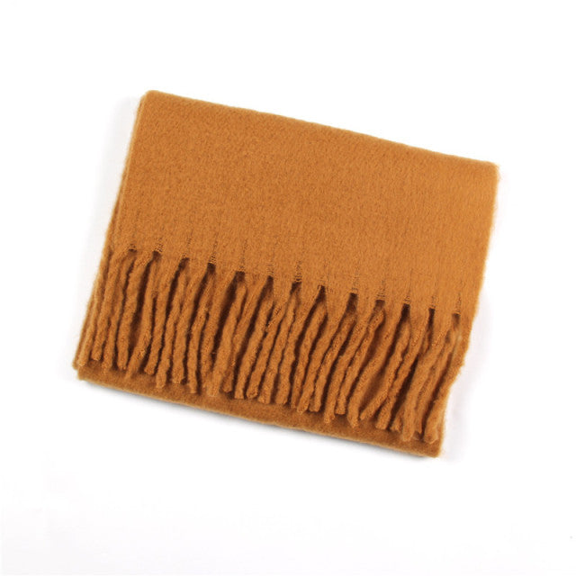 Solid Color Cashmere Shawls and Wraps Long Tassels Blanket Scarves