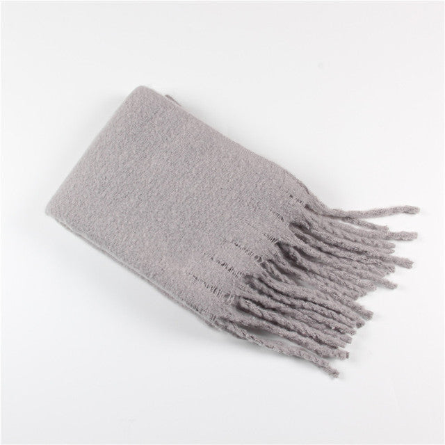 Solid Color Cashmere Shawls and Wraps Long Tassels Blanket Scarves