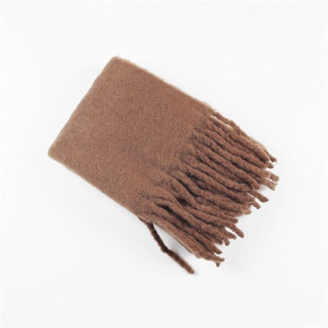 Solid Color Cashmere Shawls and Wraps Long Tassels Blanket Scarves
