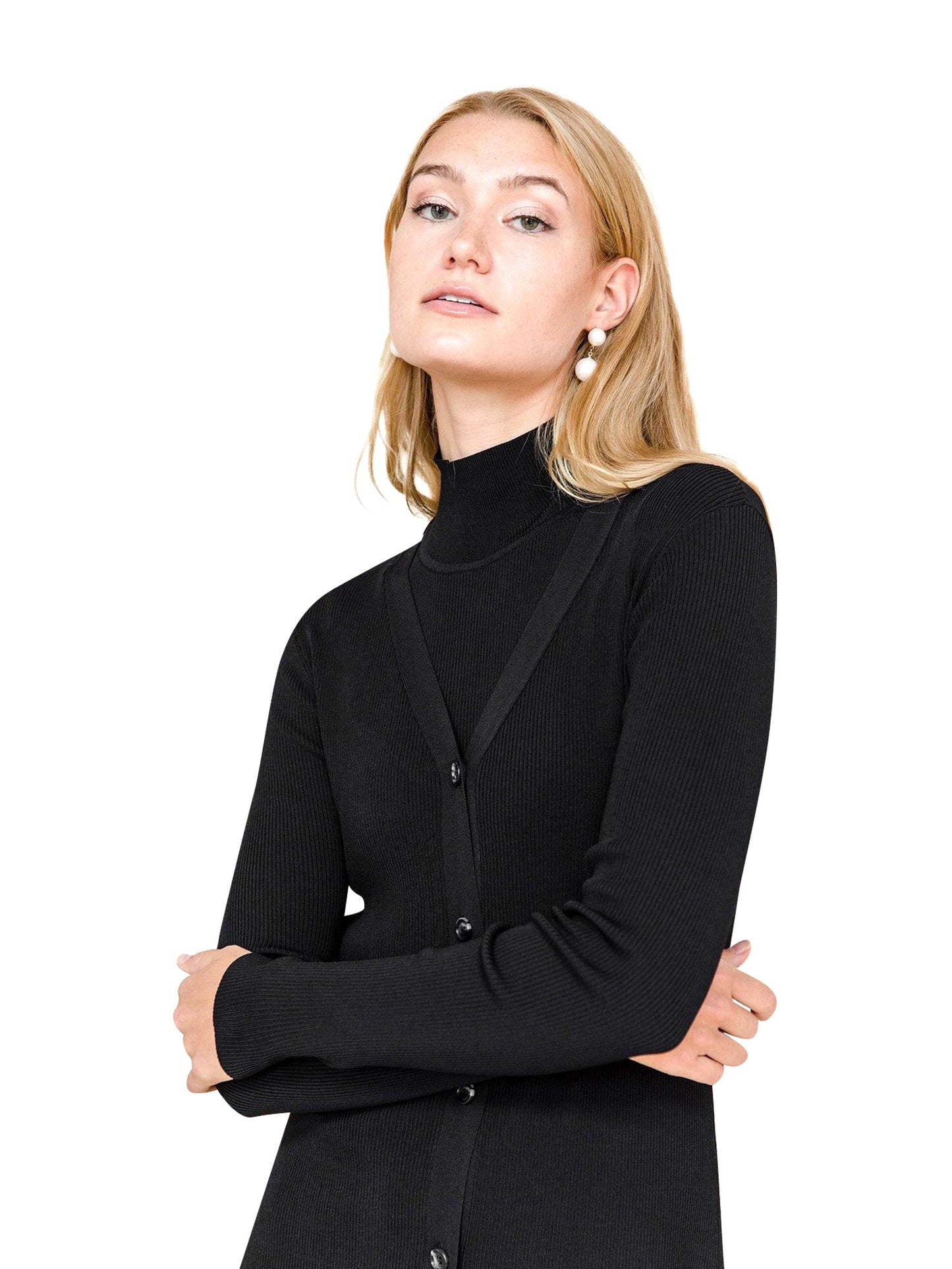 Apparalel Ribbed Cardigan Dress