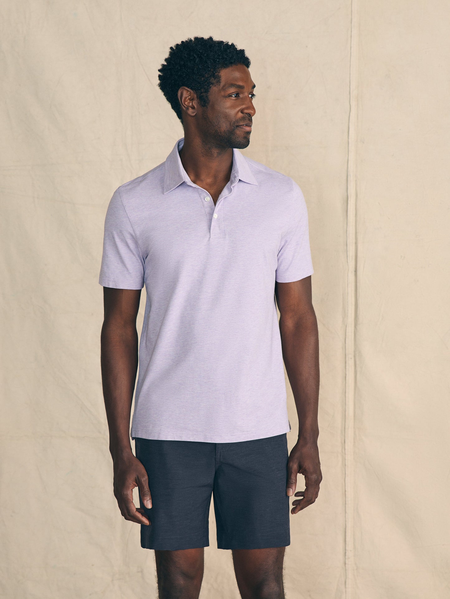 Movement™ Short-Sleeve Pique Polo Shirt - Faded Lilac Heather