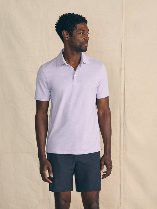 Movement™ Short-Sleeve Pique Polo Shirt - Faded Lilac Heather