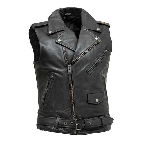 Rockin - Men's Motorcycle Leather Vest - zoter Shop