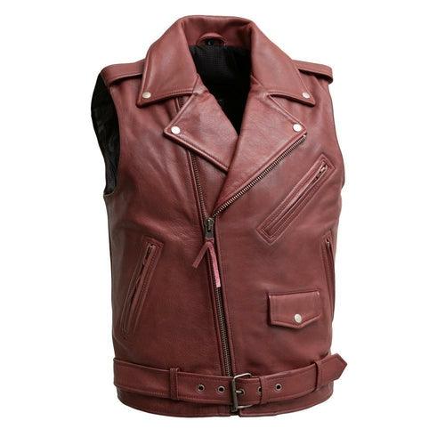 Roller - Men's Motorcycle Leather Vest - zoter Shop