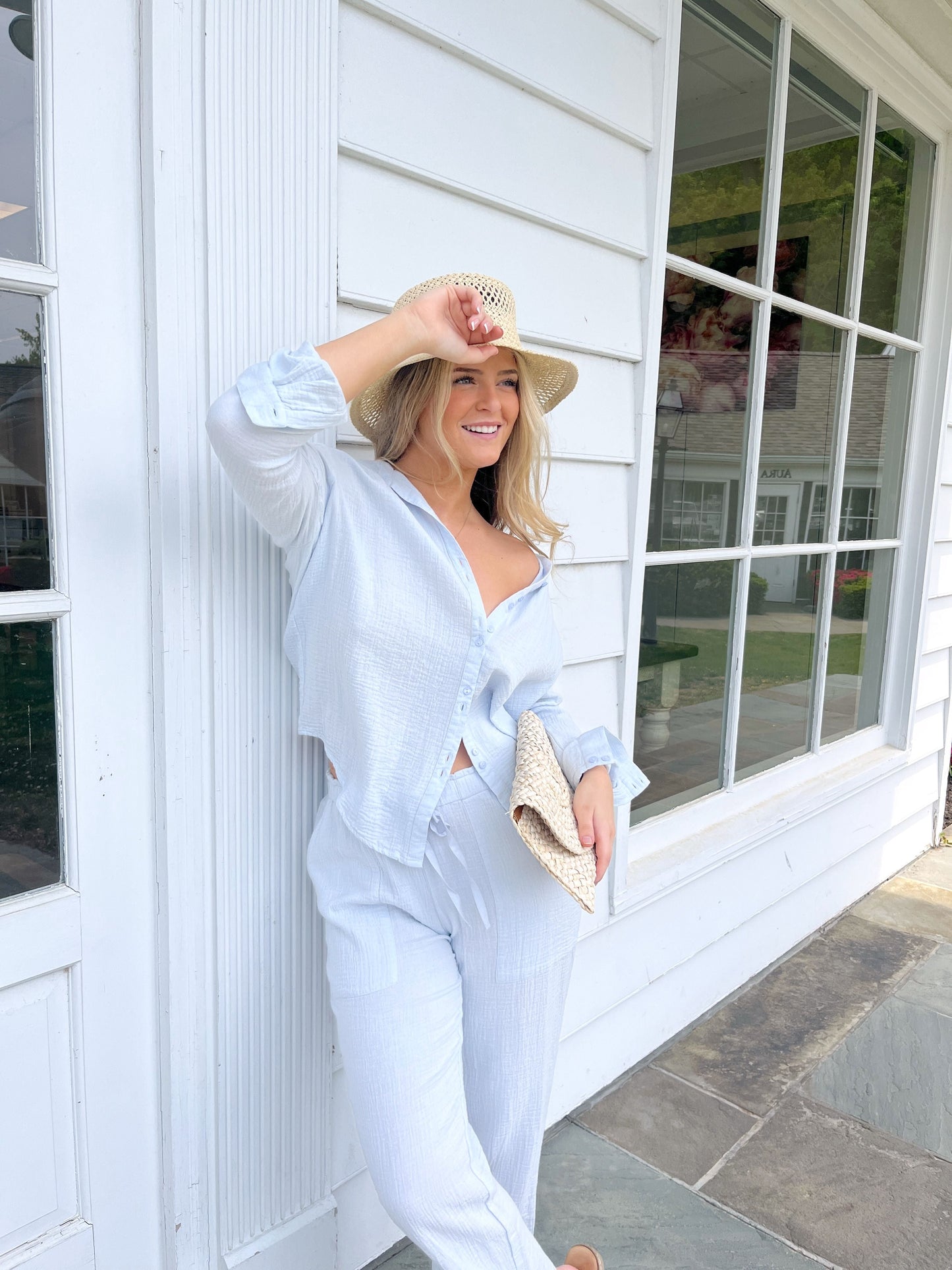 Long Sleeve Button Down in Clearwater