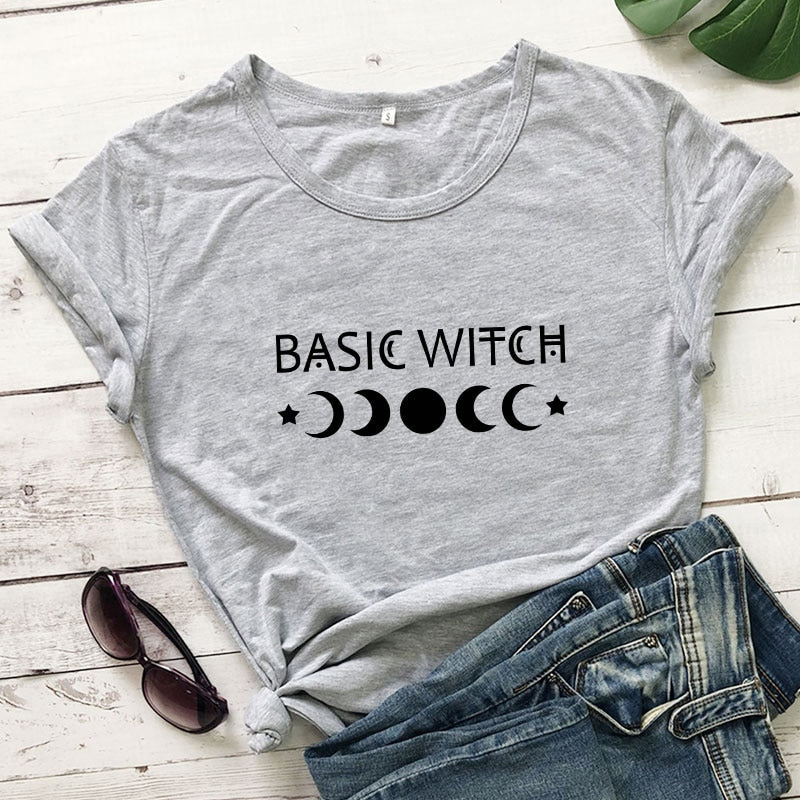 Basic Witch Moon Phases Graphic T-shirt