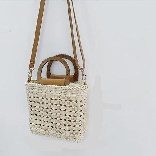 Hollow Out Rattan Straw Woven Large Capacity Shoulder Bag