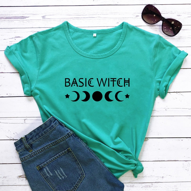 Basic Witch Moon Phases Graphic T-shirt