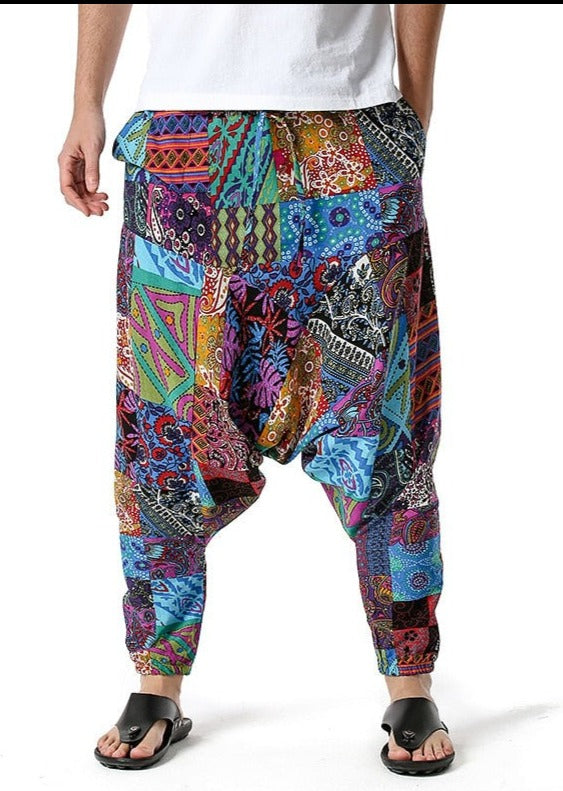 Casual Cotton Yoga Drop Crotch Joggers Sweatpants-Small Size