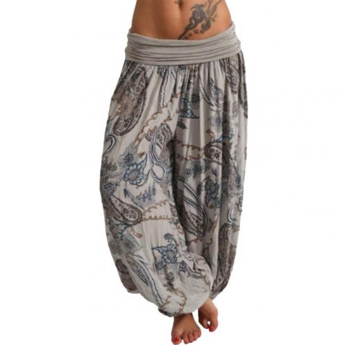 Boho Paisley Print Ankle Tied Baggy Loose Trousers