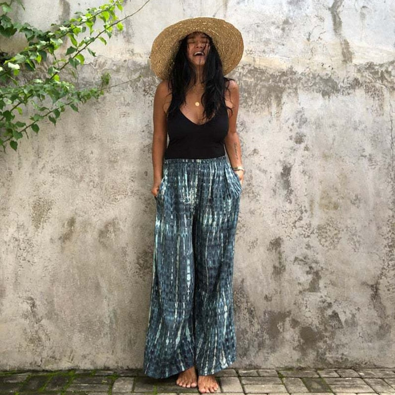 Tie Dye Yoga Elastic Waist Breathable Pants