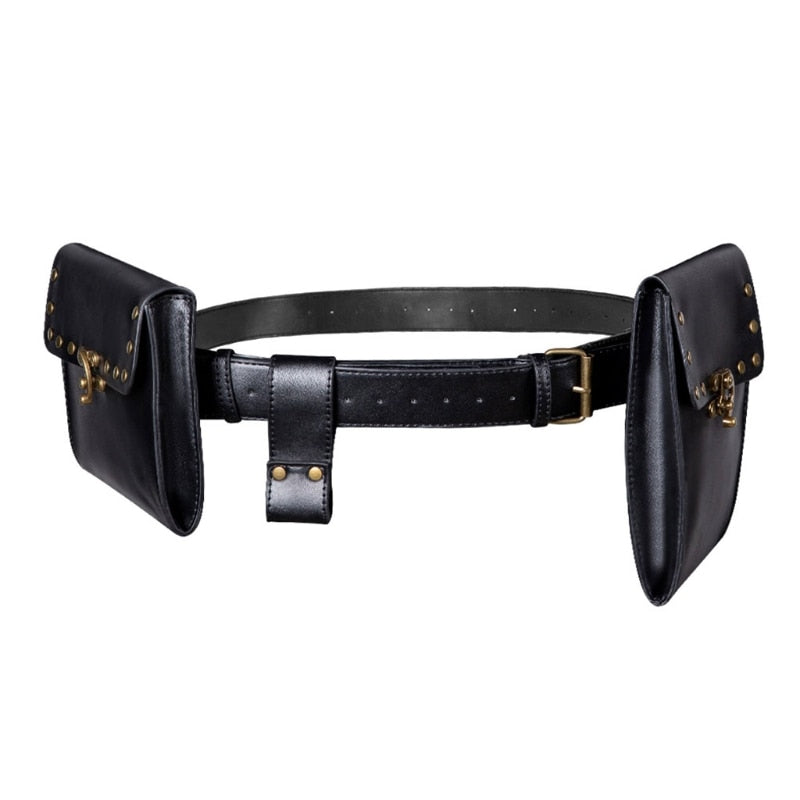 Vintage Waterproof Leather Double Leather Waist Pack  Bag