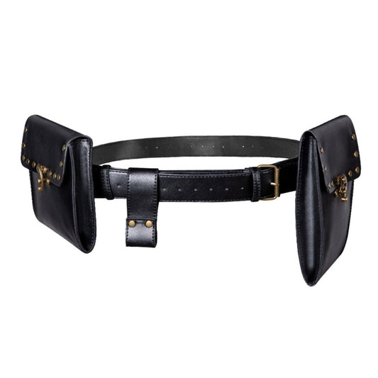 Vintage Waterproof Leather Double Leather Waist Pack  Bag
