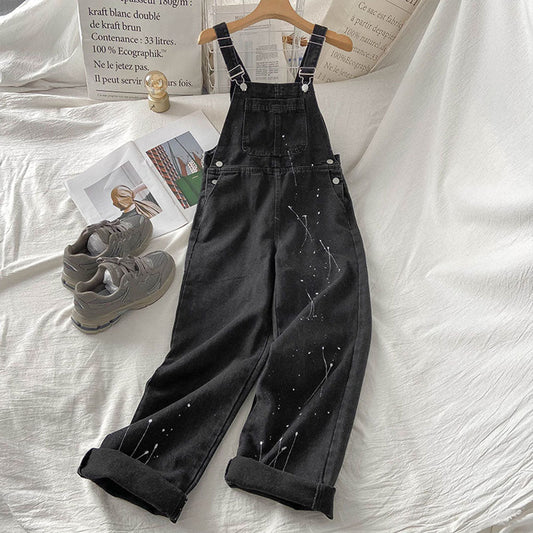 Straight Loose Oversized Denim Pants Overall Jumpsuit