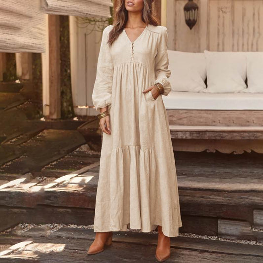 Linen Long Maxi Sundress