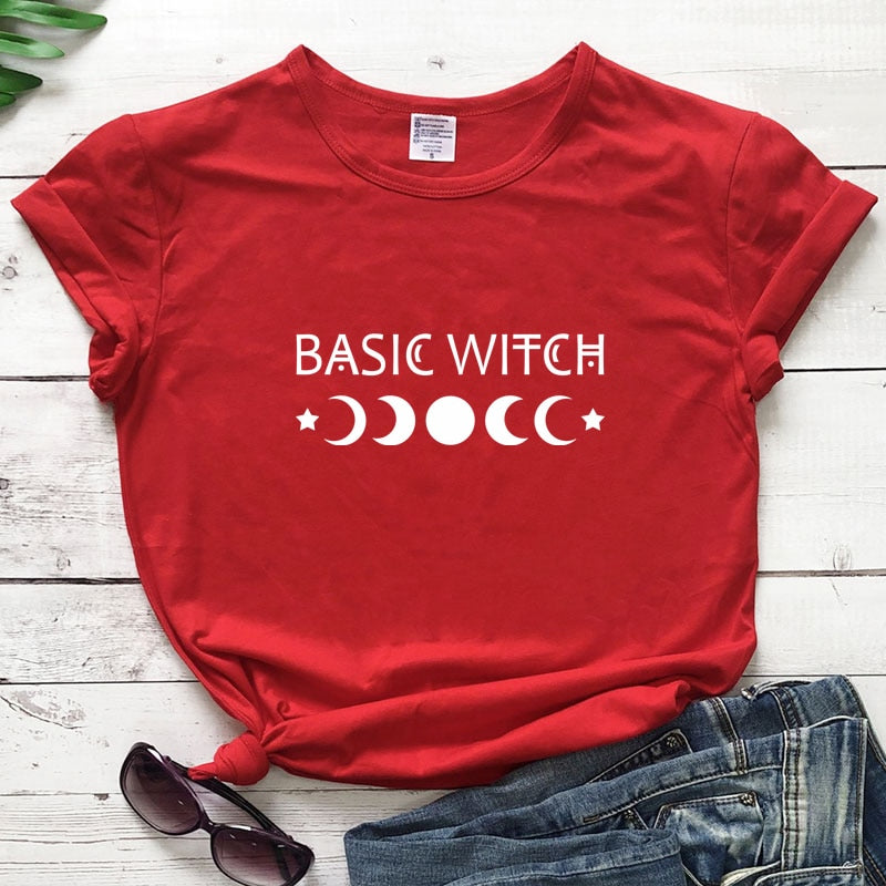 Basic Witch Moon Phases Graphic T-shirt