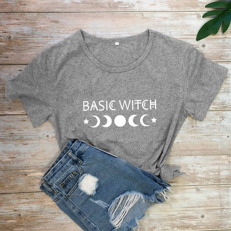 Basic Witch Moon Phases Graphic T-shirt