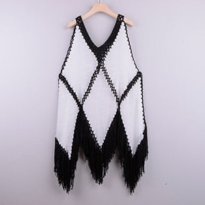 Sexy Mesh Knitted Tunic Swimsuit Cover-Up Dress