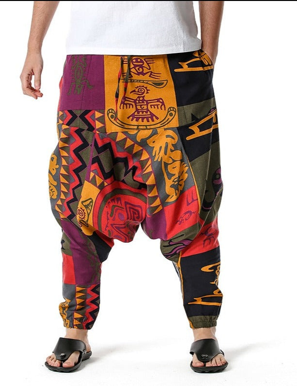 Casual Cotton Yoga Drop Crotch Joggers Sweatpants-Small Size