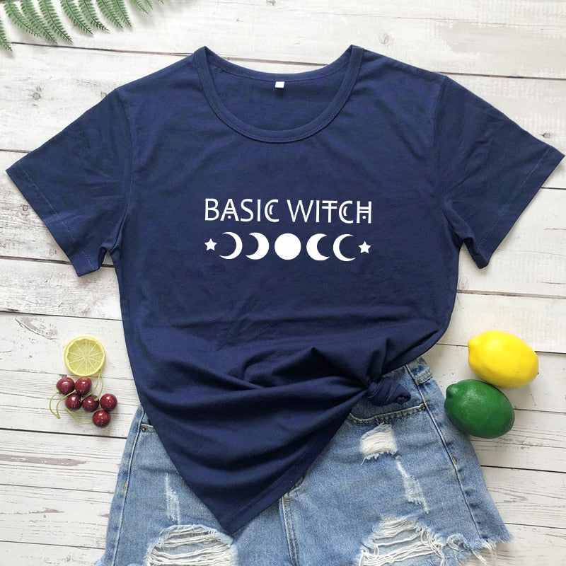 Basic Witch Moon Phases Graphic T-shirt