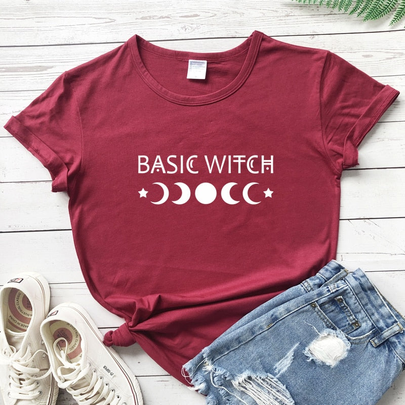 Basic Witch Moon Phases Graphic T-shirt