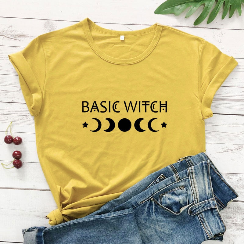 Basic Witch Moon Phases Graphic T-shirt
