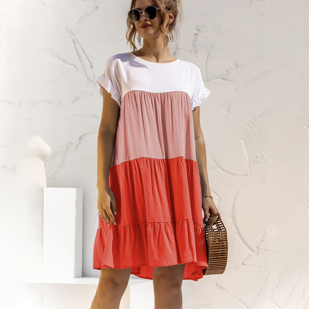 Casual Short Sleeve Dress - Ishka