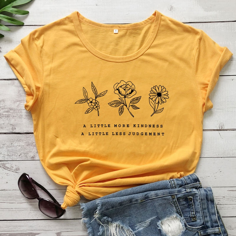 Vintage Flower Botanical Eco Slogan Tshirt