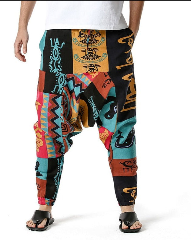 Casual Cotton Yoga Drop Crotch Joggers Sweatpants-Small Size