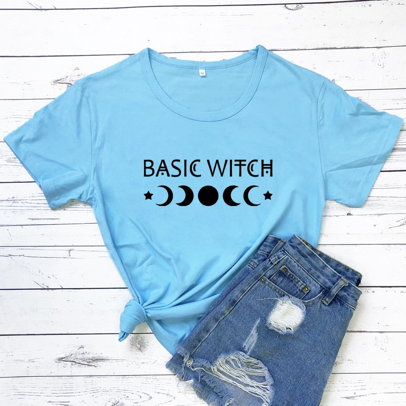 Basic Witch Moon Phases Graphic T-shirt