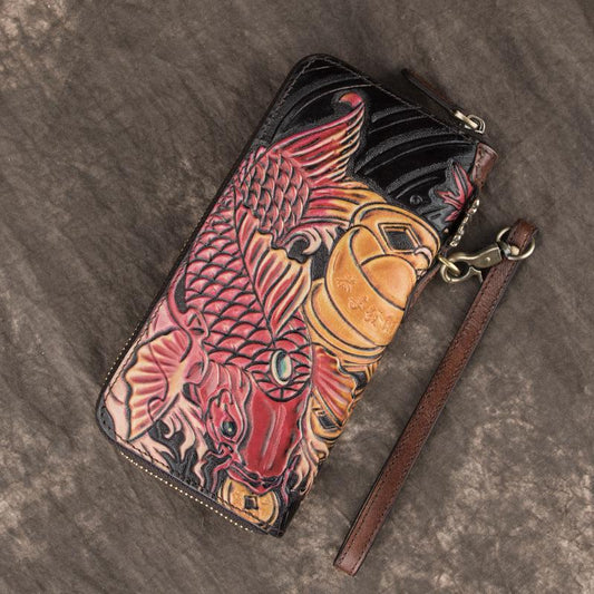 Retro Embossed Purse Leather Multifunction Wallet