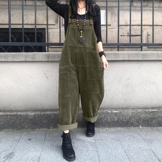 Casual Corduroy Overalls