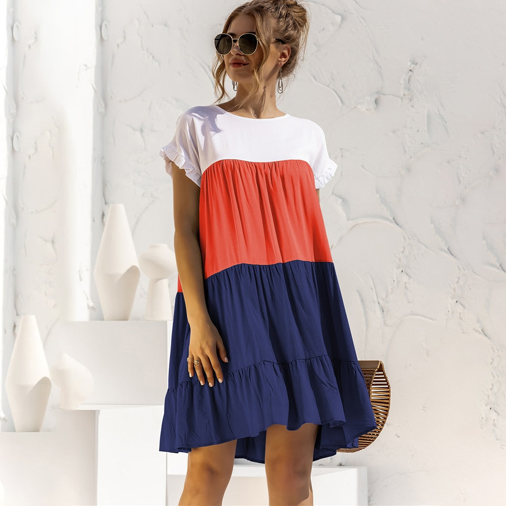 Casual Short Sleeve Dress - Ishka