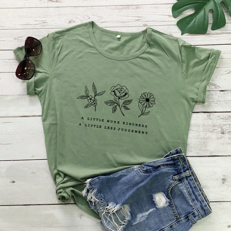Vintage Flower Botanical Eco Slogan Tshirt