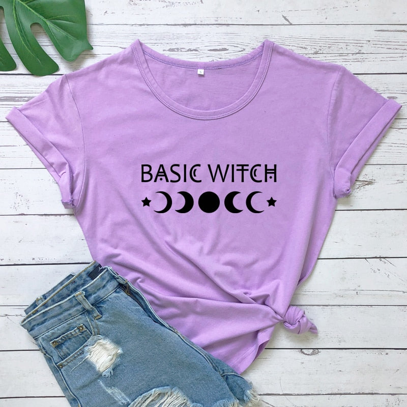 Basic Witch Moon Phases Graphic T-shirt