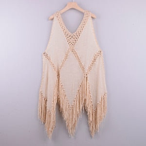 Sexy Mesh Knitted Tunic Swimsuit Cover-Up Dress